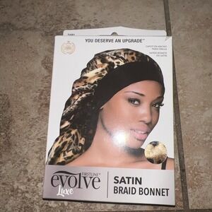 Firstline Evolve Luxe SATIN BRAID BONNET EXTRA LARGE Night‎ Cap Leopard